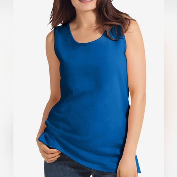 Laura Ashley Tops - NWT Laura Ashley Easy Wear Blue Sleeveless Top